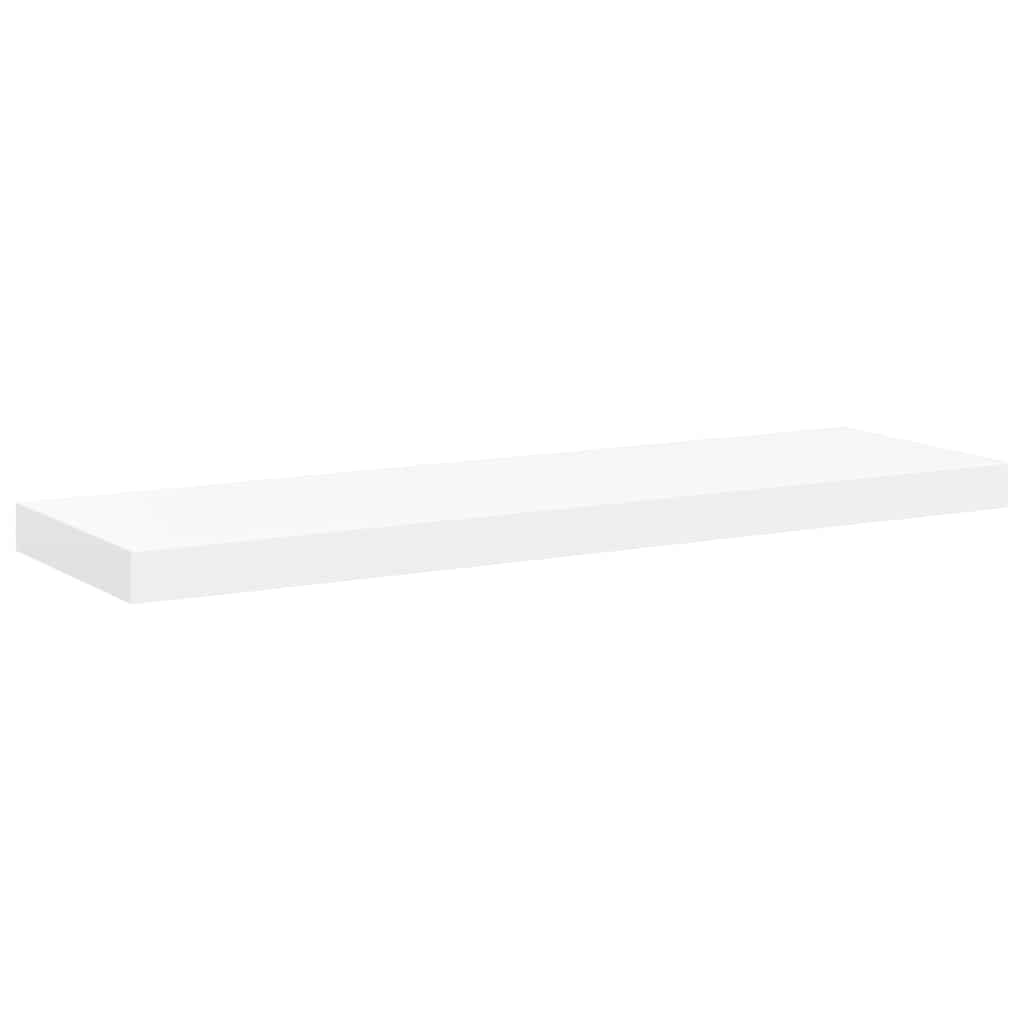 Flytende vegghyller 4 stk hvit 80x23,5x3,8 cm MDF