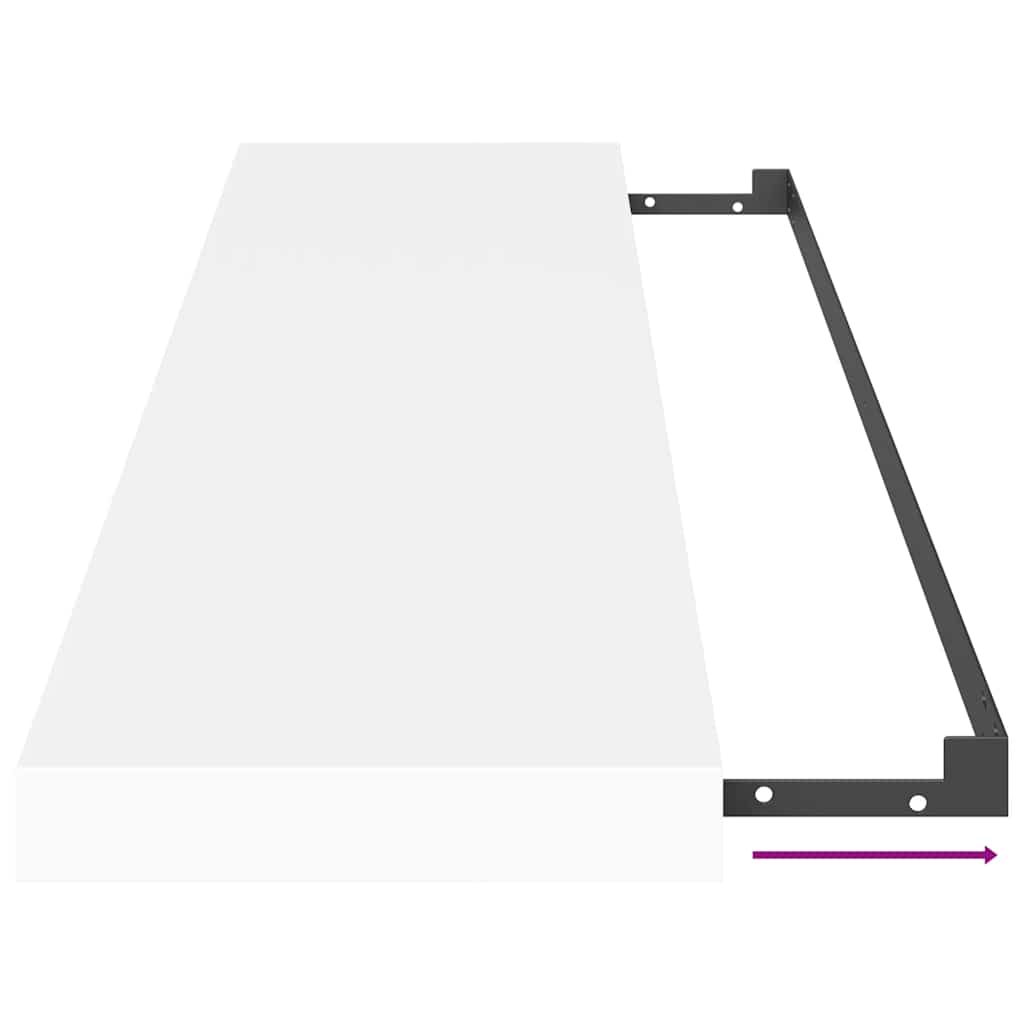 Flytende vegghylle hvit 90x23,5x3,8 cm MDF