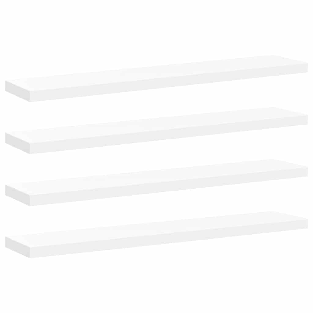 Flytende vegghyller 4 stk hvit 120x23,5x3,8 cm MDF
