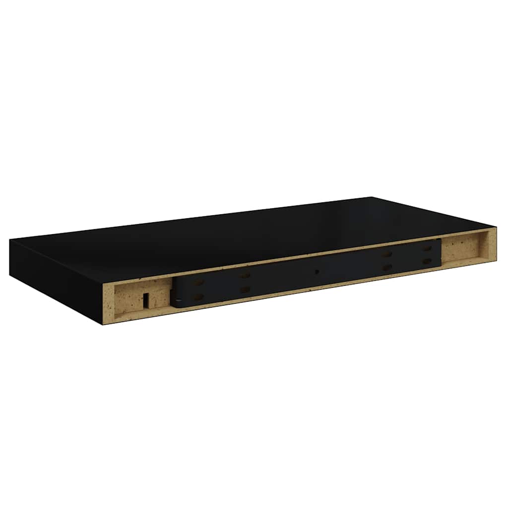 Flytende vegghyller 4 stk svart 50x23x3,8 cm MDF