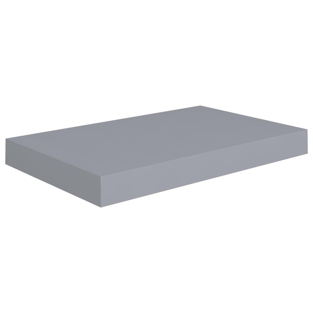 Flytende vegghylle grå 40x23,5x3,8 cm MDF