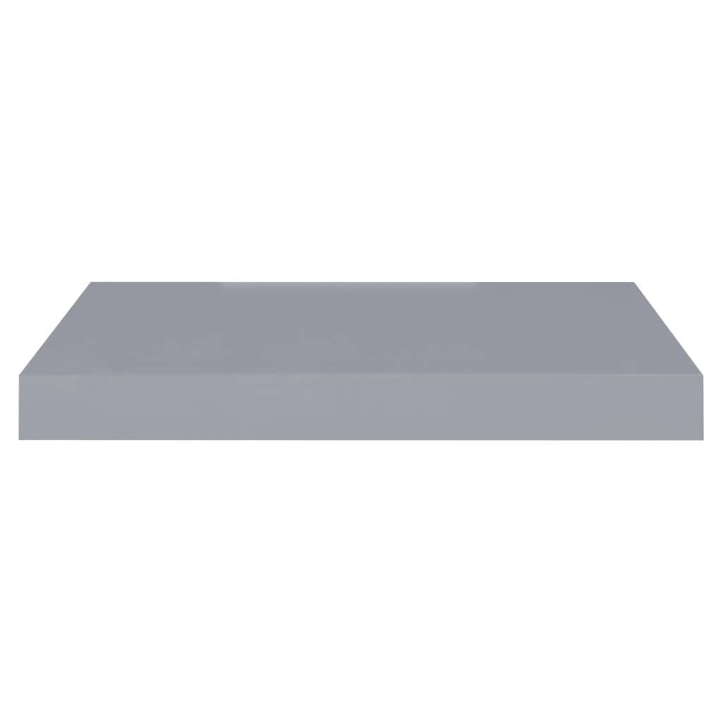 Flytende vegghyller 2 stk grå 40x23,5x3,8 cm MDF