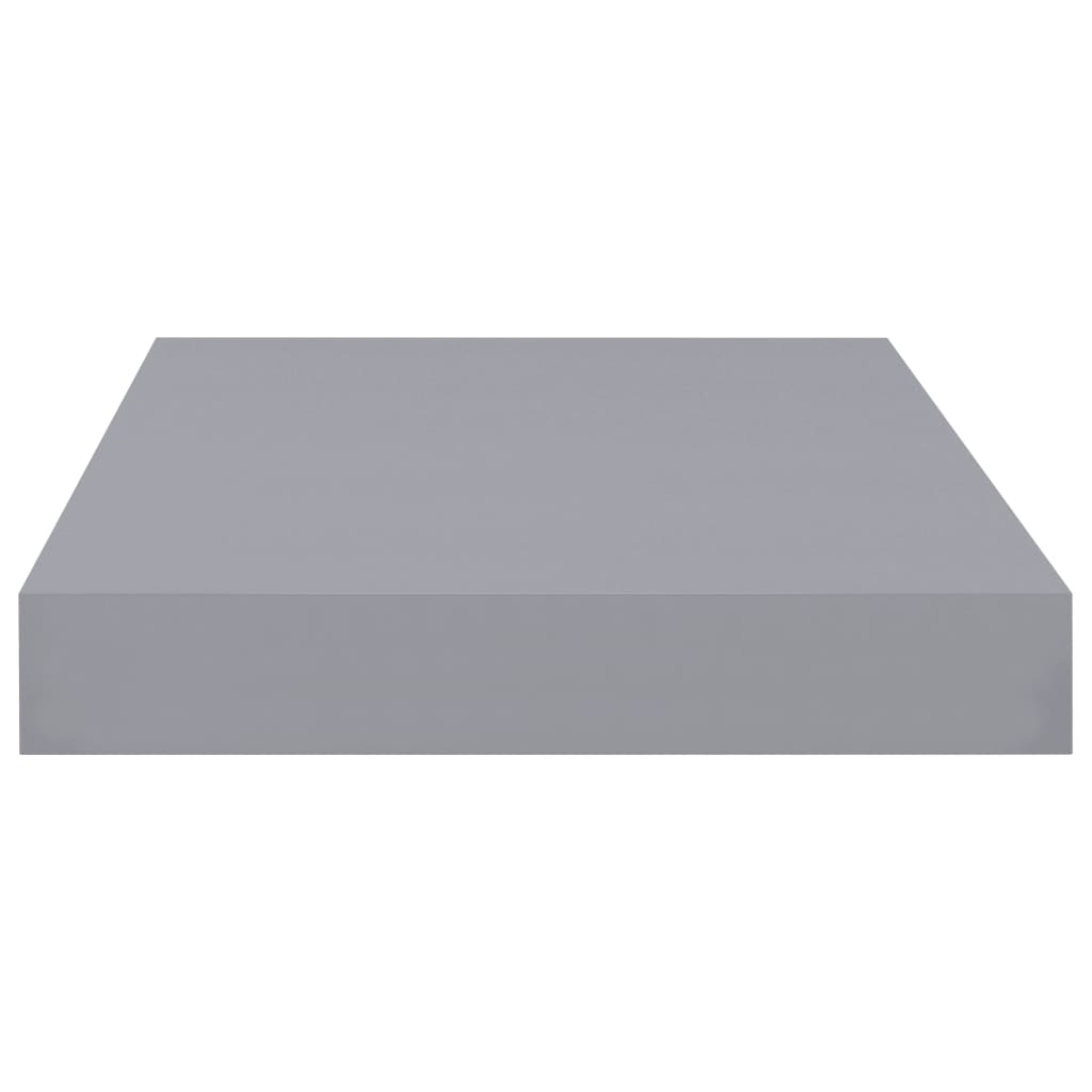 Flytende vegghyller 2 stk grå 40x23,5x3,8 cm MDF