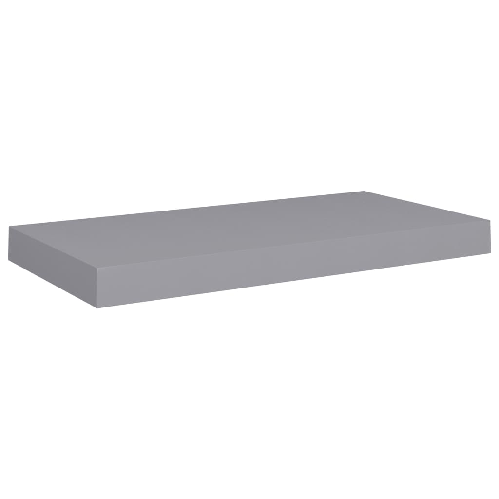 Flytende vegghyller 2 stk grå 50x23,5x3,8 cm MDF