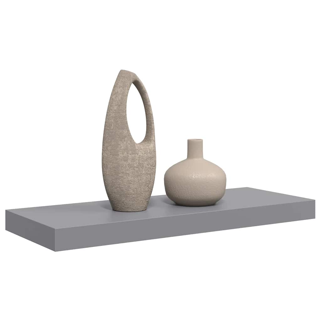 Flytende vegghylle grå 60x23,5x3,8 cm MDF