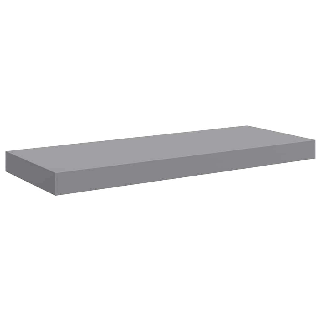 Flytende vegghyller 4 stk grå 60x23,5x3,8 cm MDF