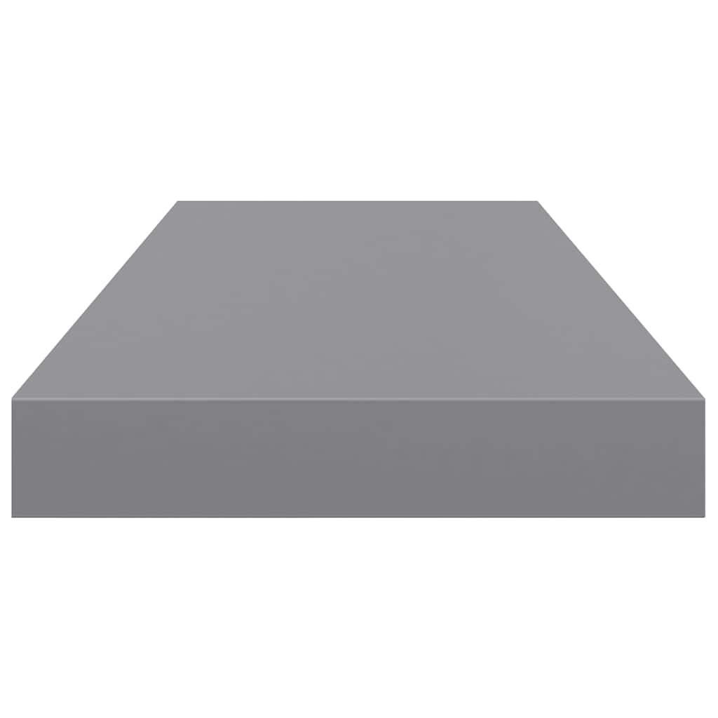 Flytende vegghyller 4 stk grå 60x23,5x3,8 cm MDF