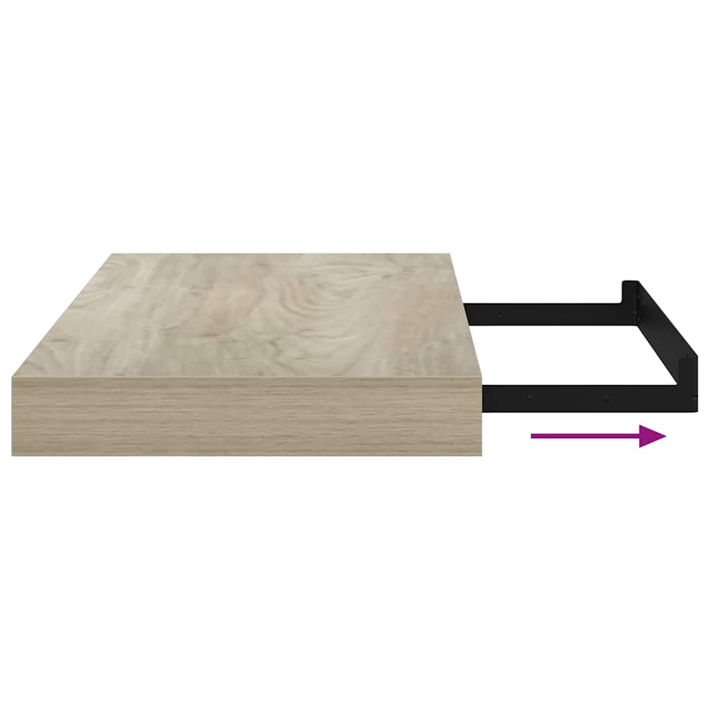 Flytende vegghylle eik 40x23x3,8 cm MDF