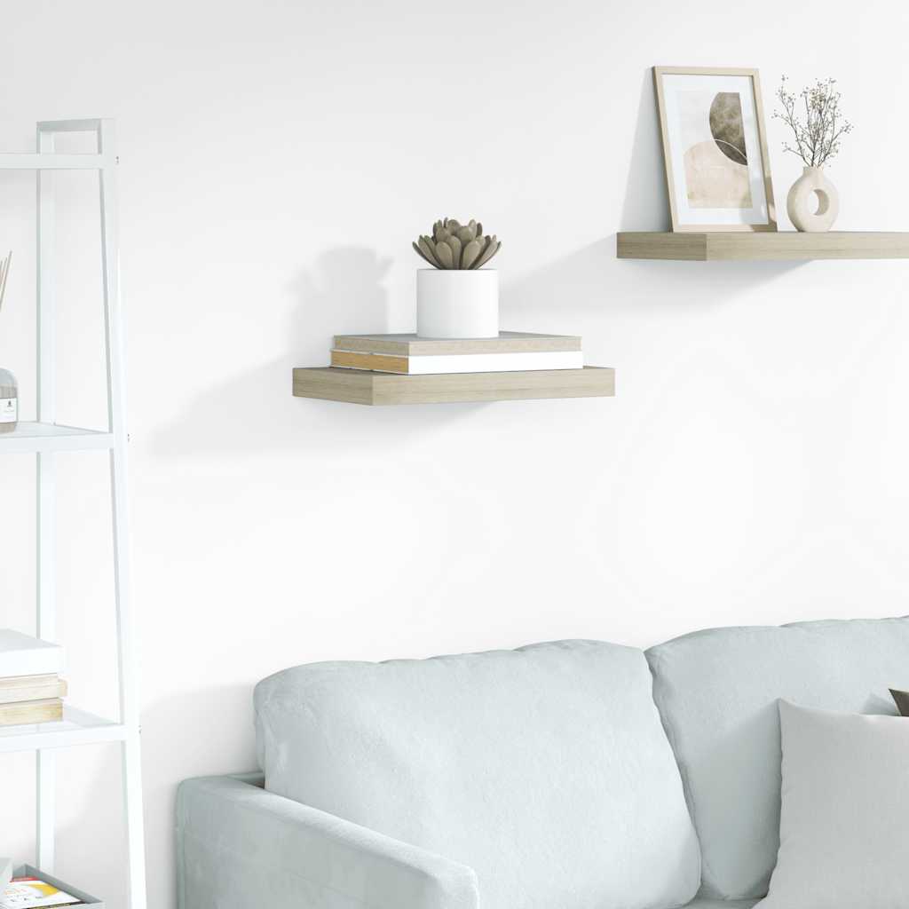 Flytende vegghylle eik 40x23x3,8 cm MDF