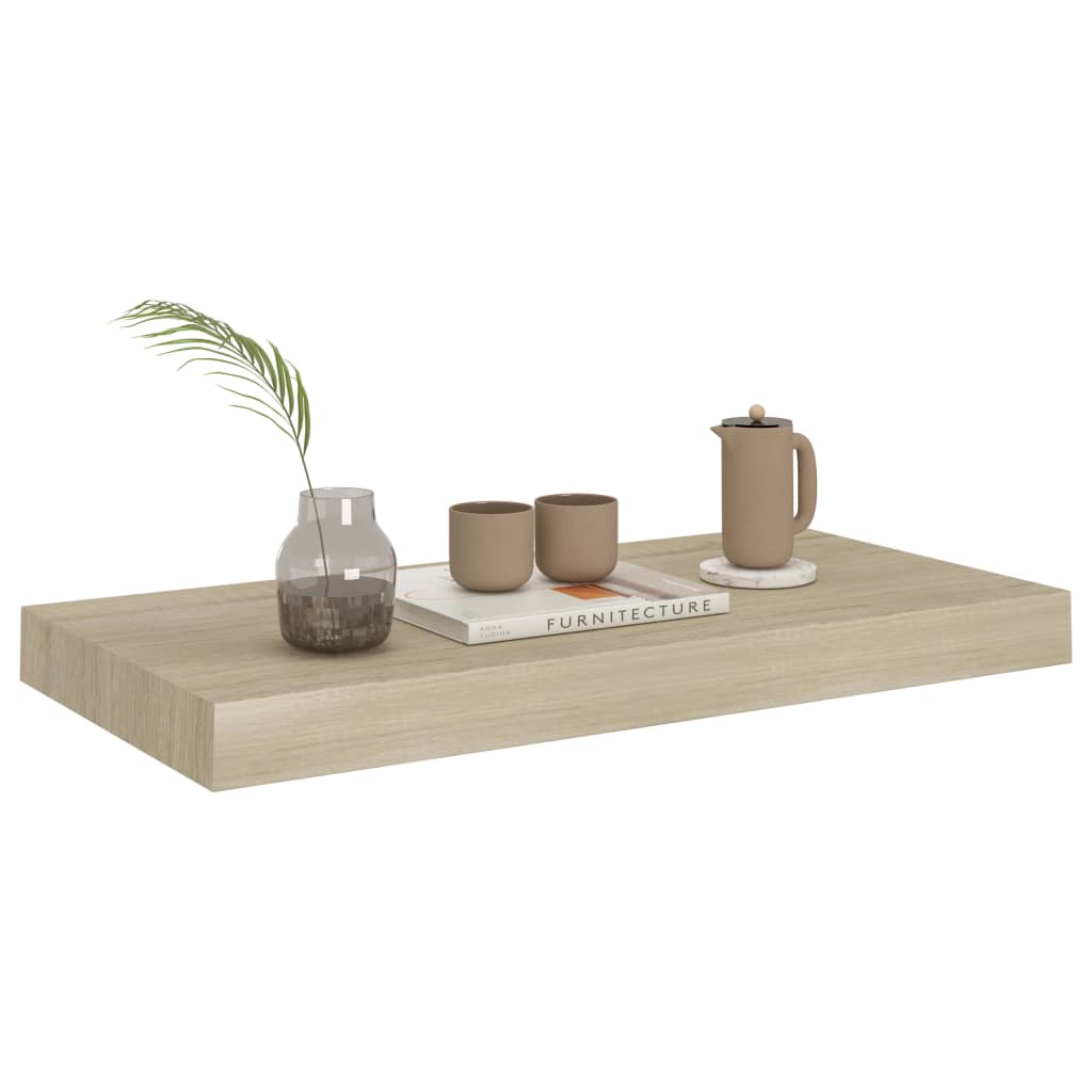 Flytende vegghylle eik 50x23,5x3,8 cm MDF
