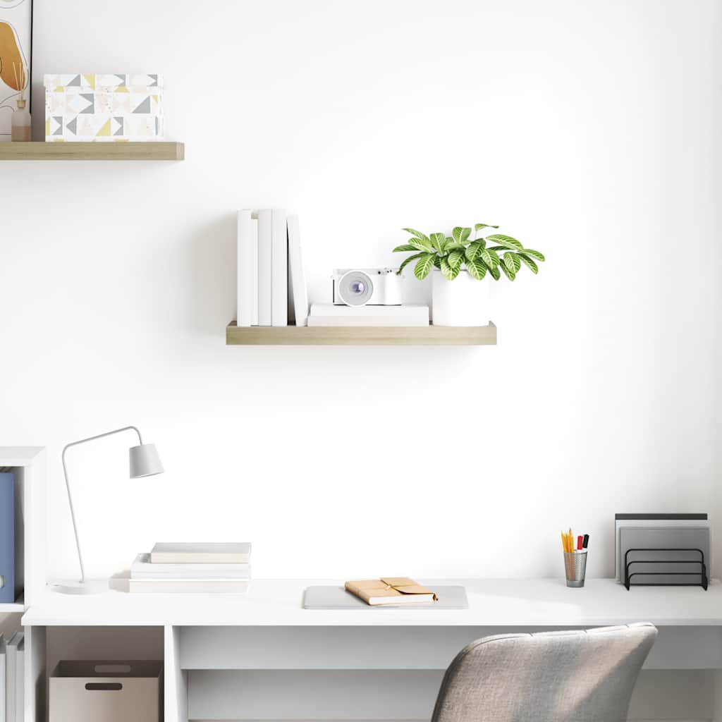 Flytende vegghylle eik 60x23,5x3,8 cm MDF vidaXL