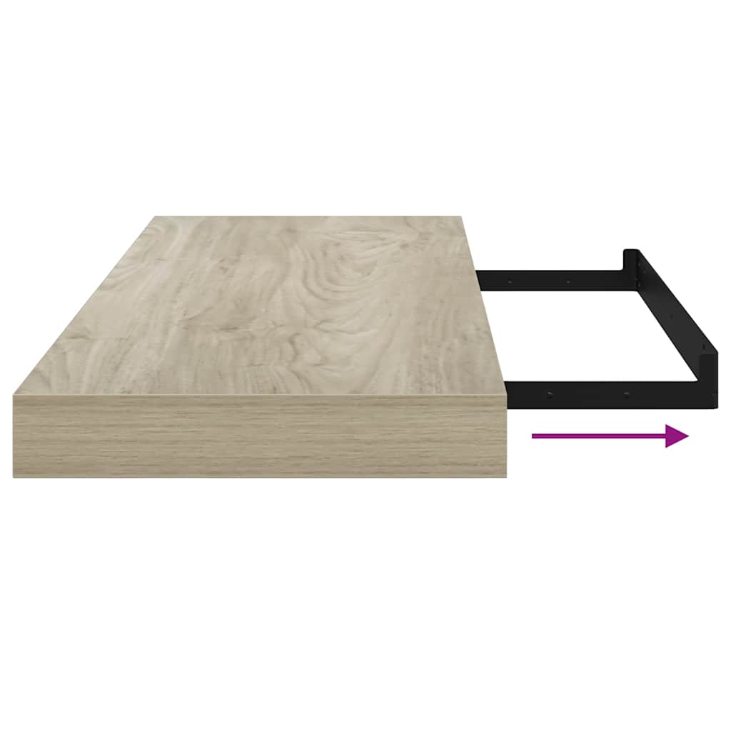 Flytende vegghylle eik 60x23,5x3,8 cm MDF vidaXL