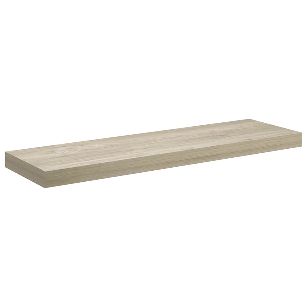 Flytende vegghyller 2 stk eik 80x23,5x3,8 cm MDF