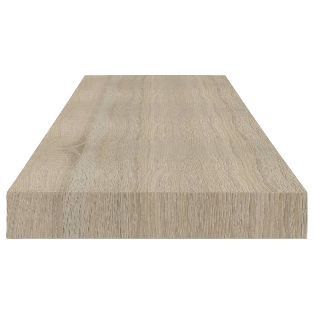 Flytende vegghyller 4 stk eik 80x23,5x3,8 cm MDF