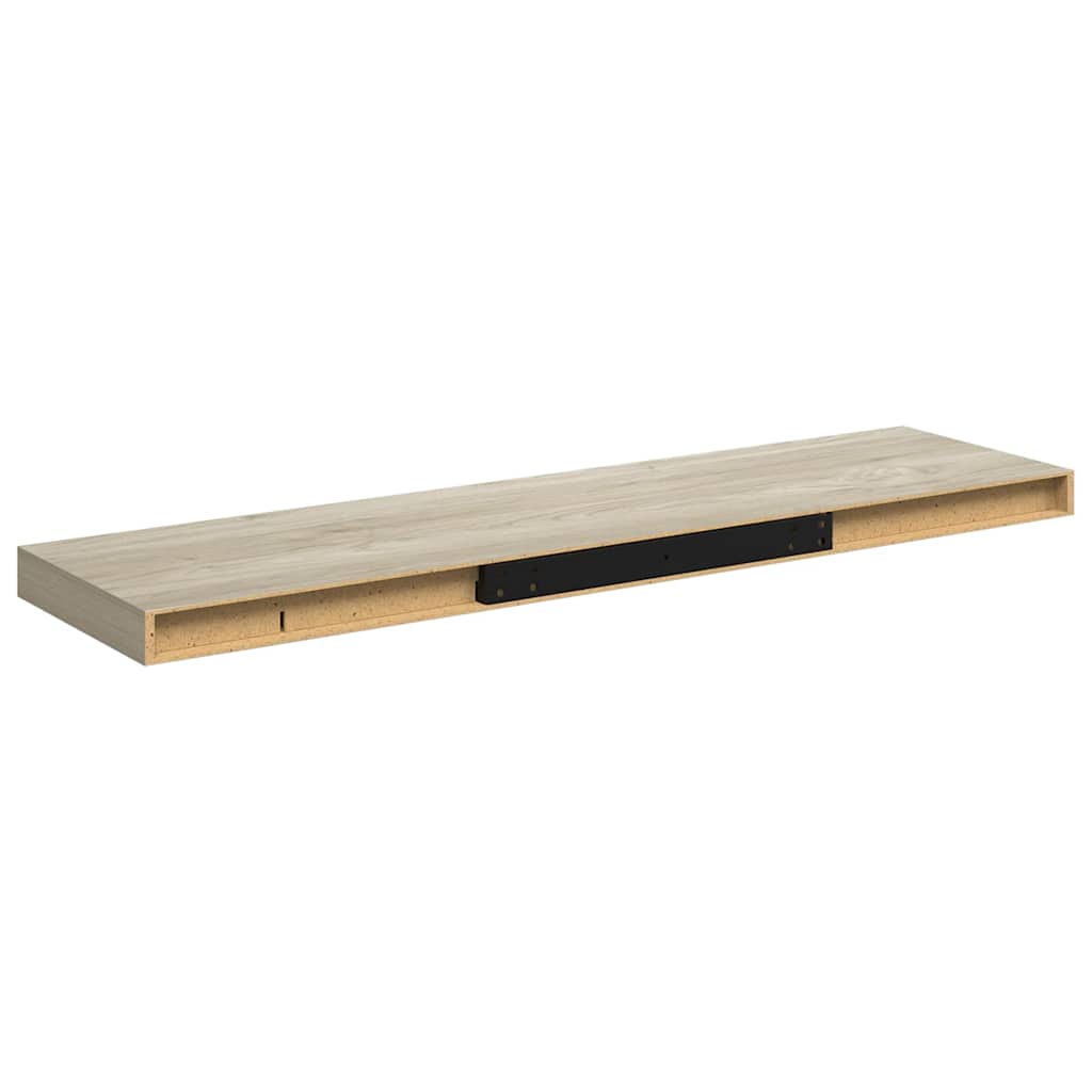 Flytende vegghyller 2 stk eik 90x23,5x3,8 cm MDF vidaXL