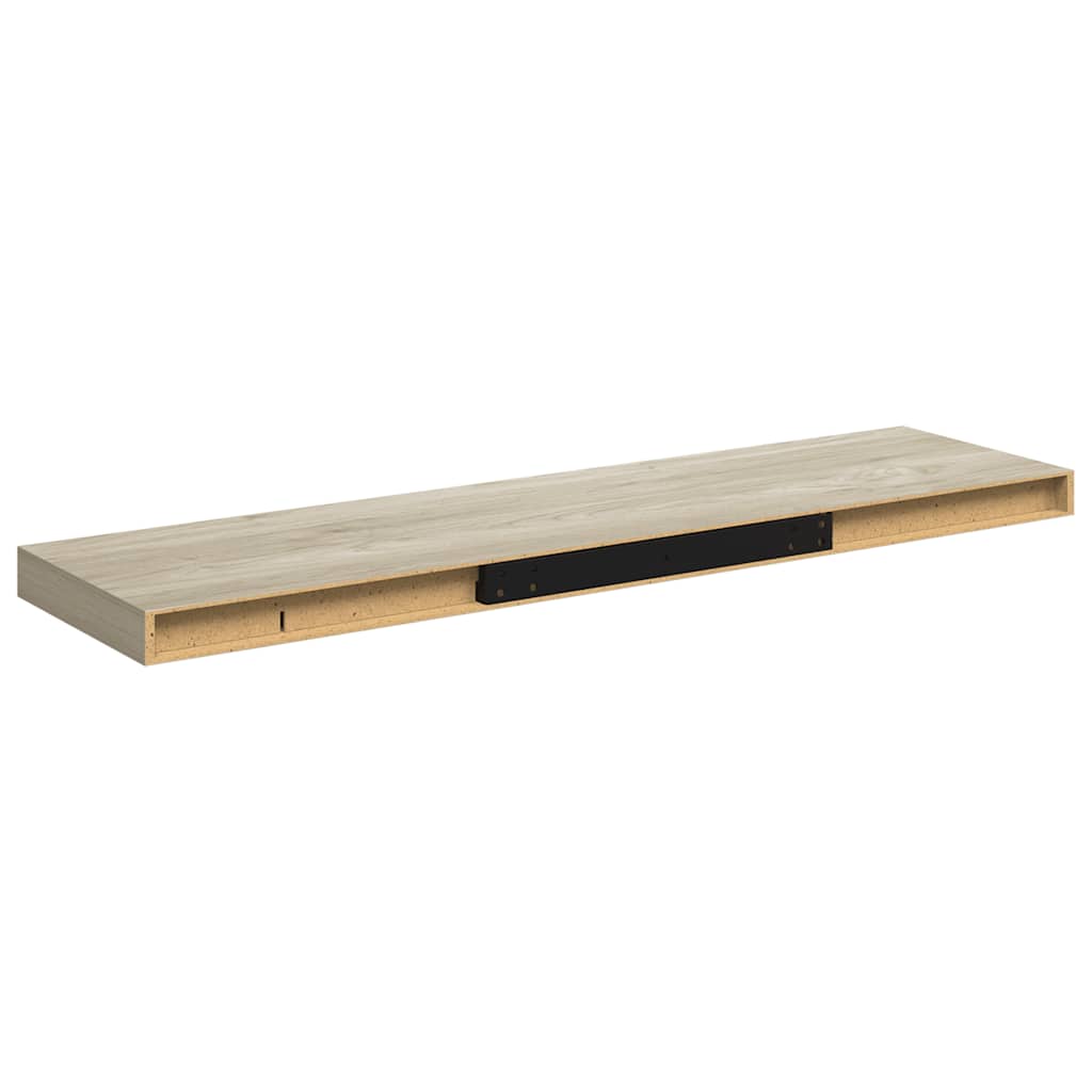 Flytende vegghyller 4 stk eik 90x23,5x3,8 cm MDF