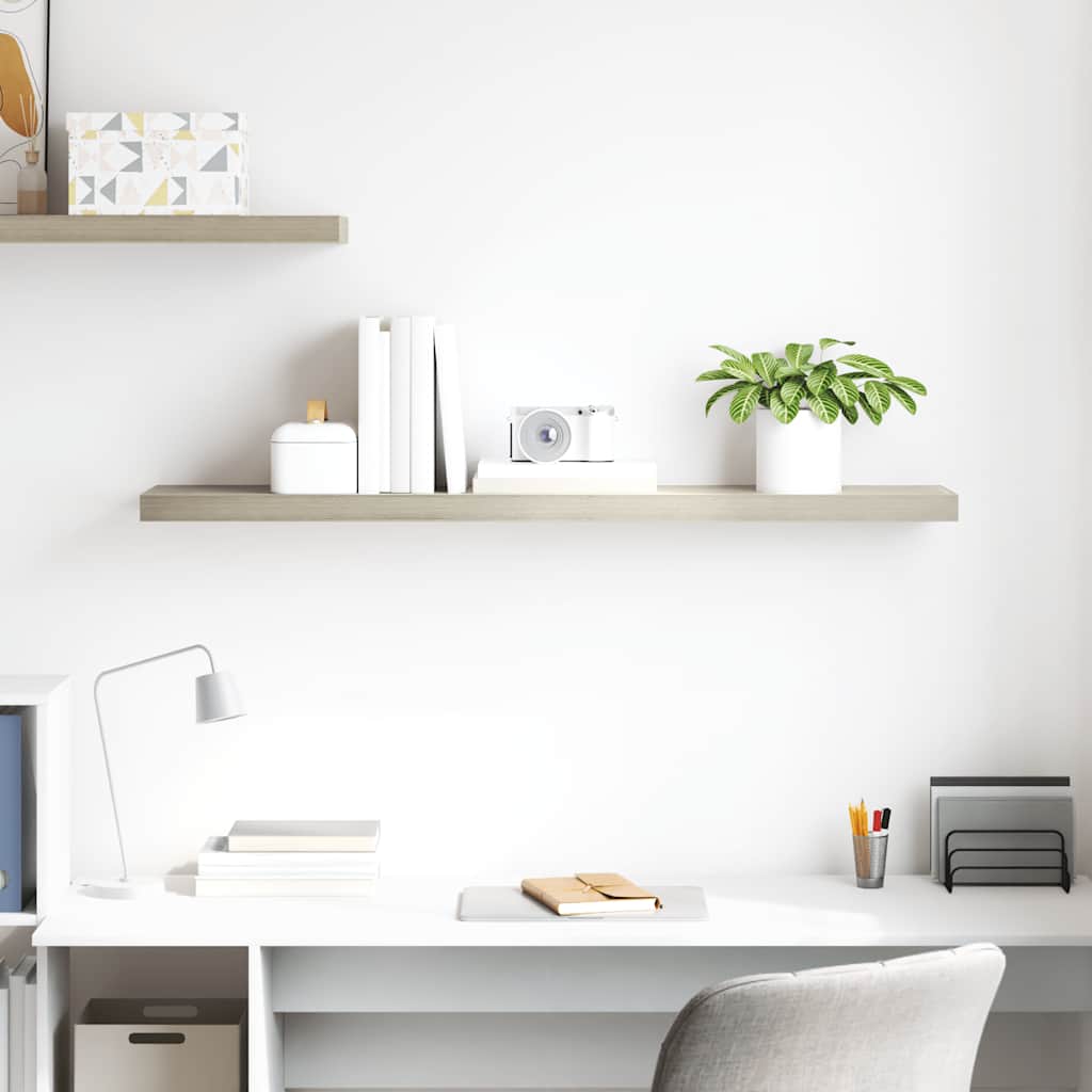 Flytende vegghylle eik 120x23,5x3,8 cm MDF