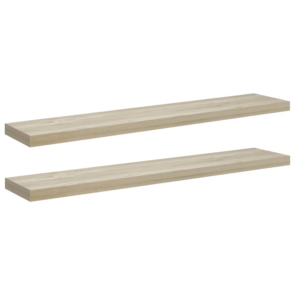 Flytende vegghyller 2 stk eik 120x23,5x3,8 cm MDF vidaXL