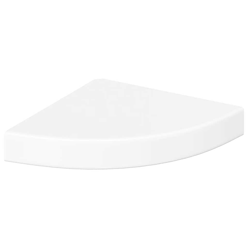 Flytende hjørnehyller 4 stk høyglans hvit 25x25x3,8 cm MDF vidaXL