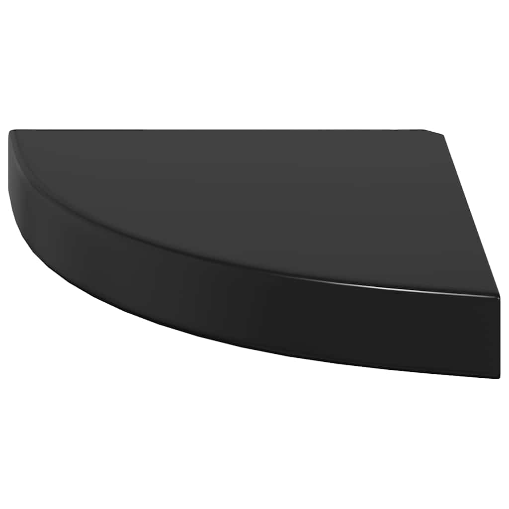 Flytende vegghylle høyglans svart 25x25x3,8 cm MDF
