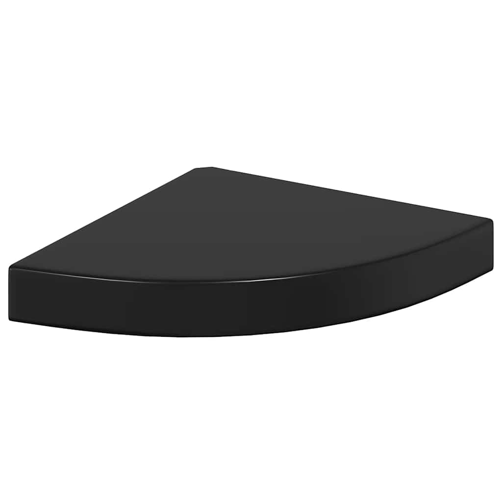 Flytende vegghyller 4 stk høyglans svart 25x25x3,8 cm MDF