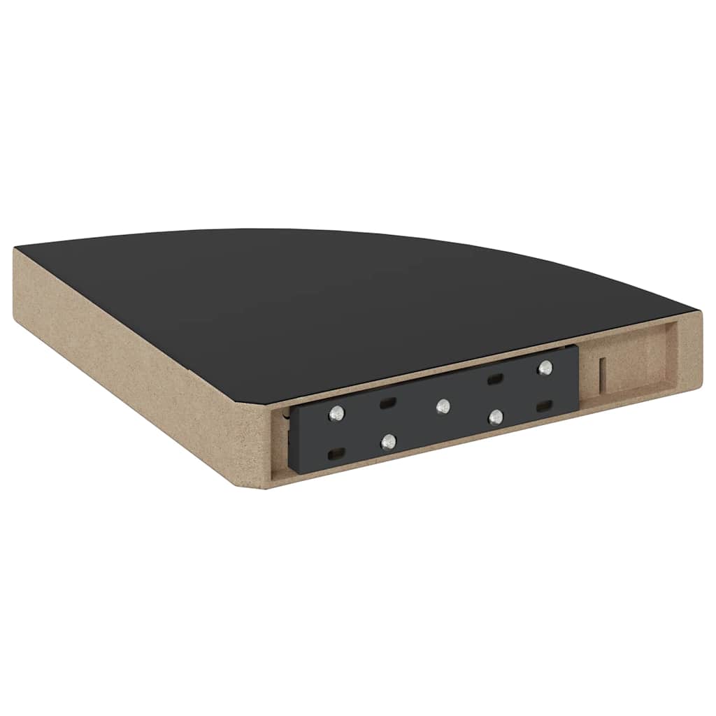 Flytende vegghyller 4 stk høyglans svart 25x25x3,8 cm MDF