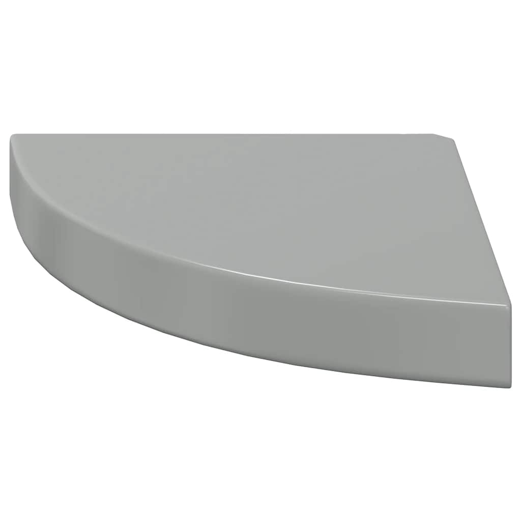 Flytende vegghylle høyglans grå 25x25x3,8 cm MDF