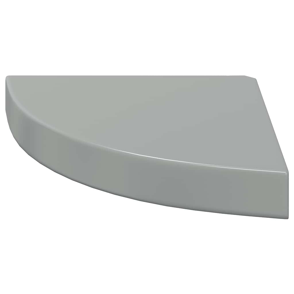 Flytende vegghyller 4 stk høyglans grå 25x25x3,8 cm MDF