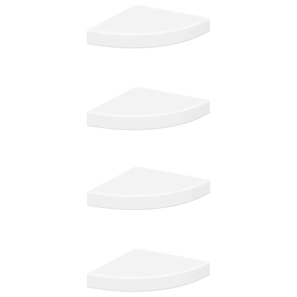 Flytende vegghyller 4 stk hvit 25x25x3,8 cm MDF