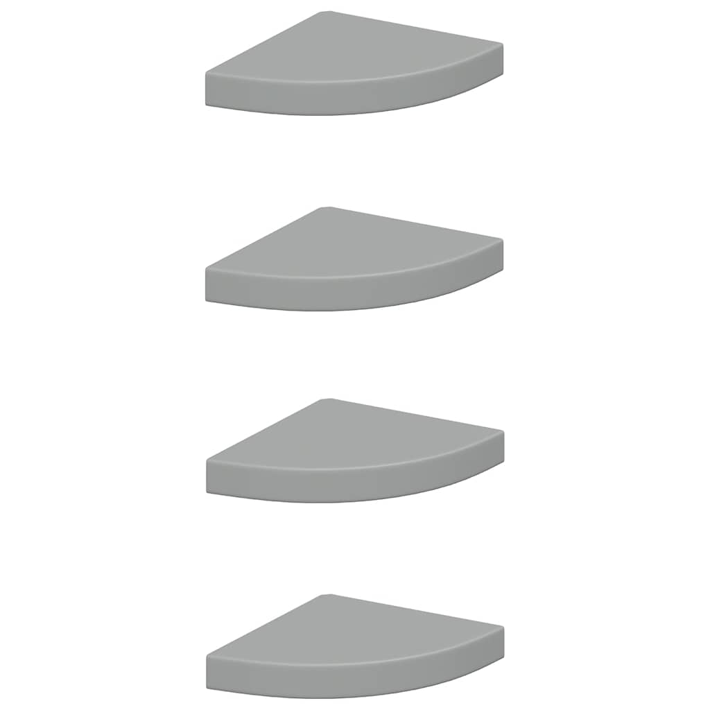 Flytende vegghyller 4 stk grå 25x25x3,8 cm MDF