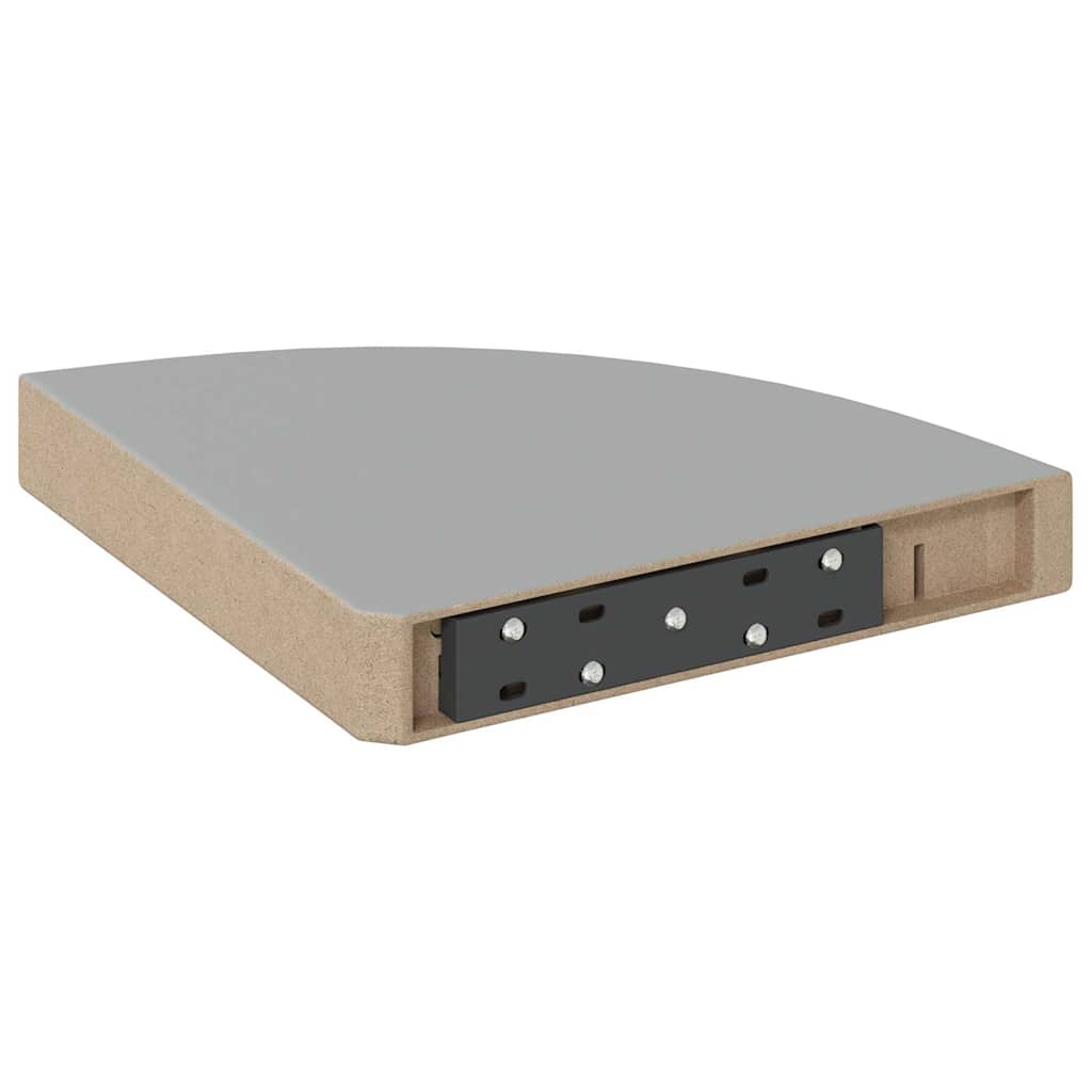 Flytende vegghyller 4 stk grå 25x25x3,8 cm MDF