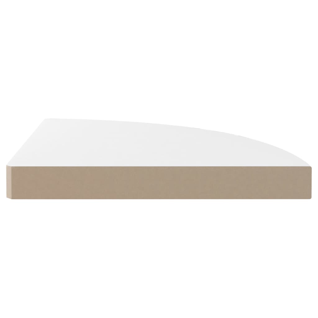 Flytende vegghyller 2 stk høyglans hvit 35x35x3,8 cm MDF