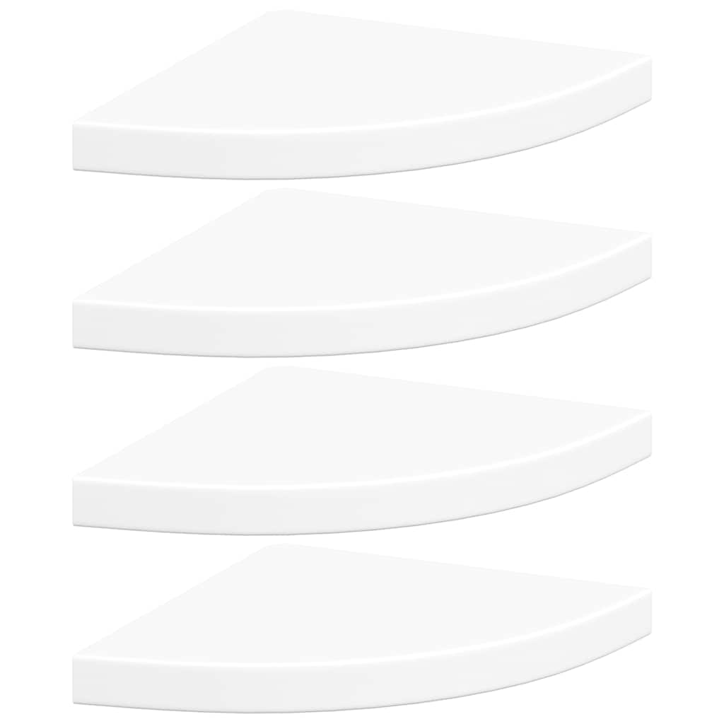 Flytende vegghyller 4 stk hvit 35x35x3,8 cm MDF