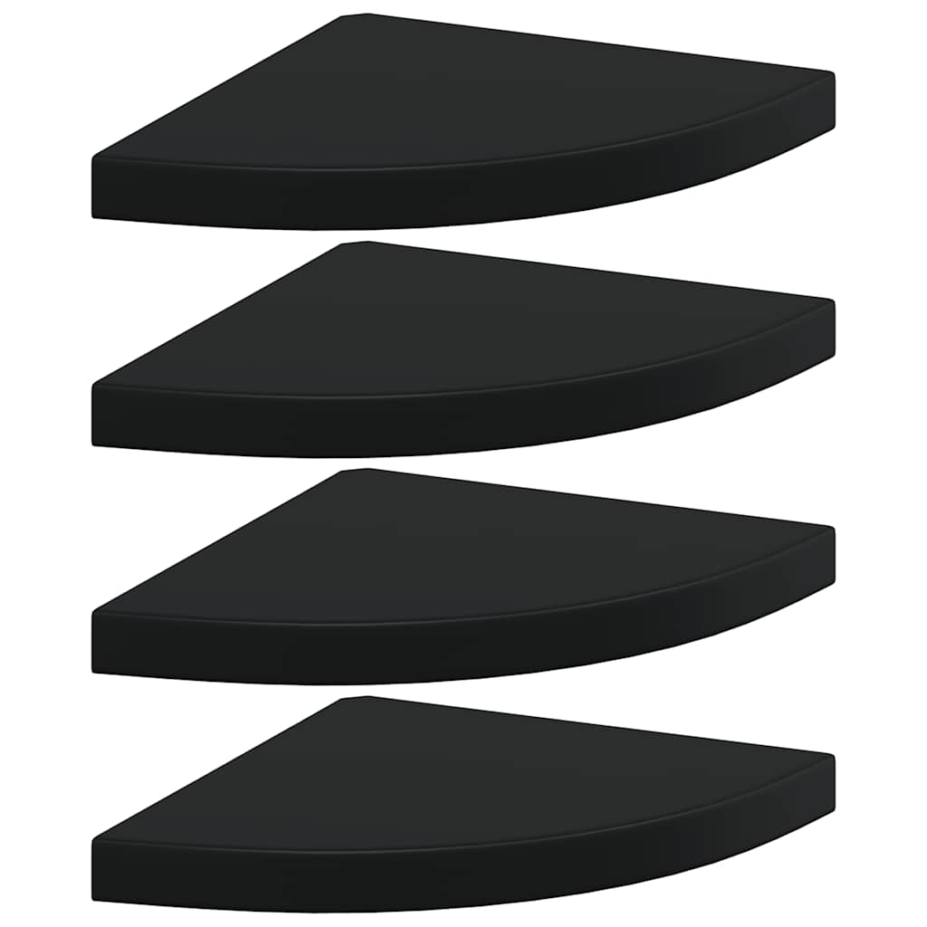 Flytende vegghyller 4 stk svart 35x35x3,8 cm MDF
