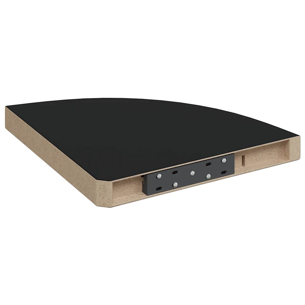 Flytende vegghyller 4 stk svart 35x35x3,8 cm MDF