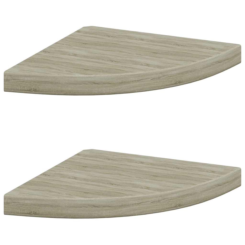 Flytende vegghyller 2 stk eik 35x35x3,8 cm MDF