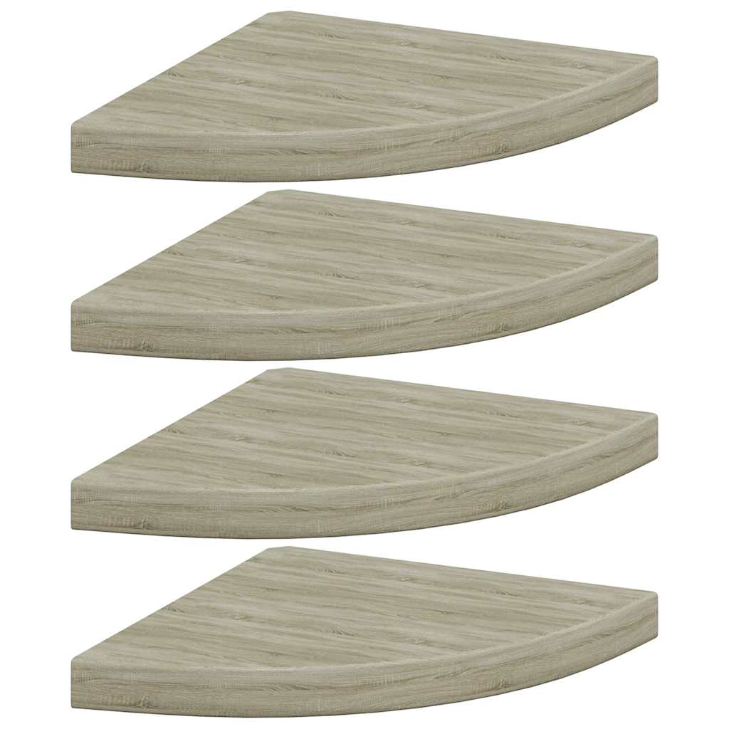 Flytende vegghyller 4 stk eik 35x35x3,8 cm MDF