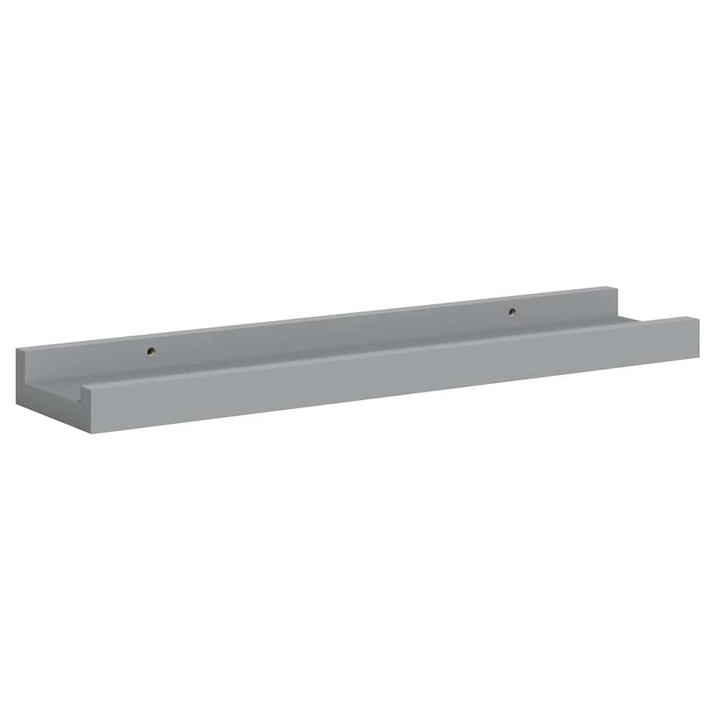 Flytende vegghyller 2 stk grå 40x9x3 cm MDF