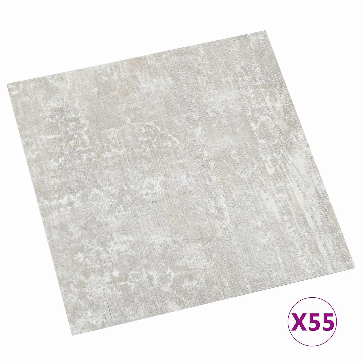 Gulvplanker 5,11 m² 55 pcs PVC Hvit og tre