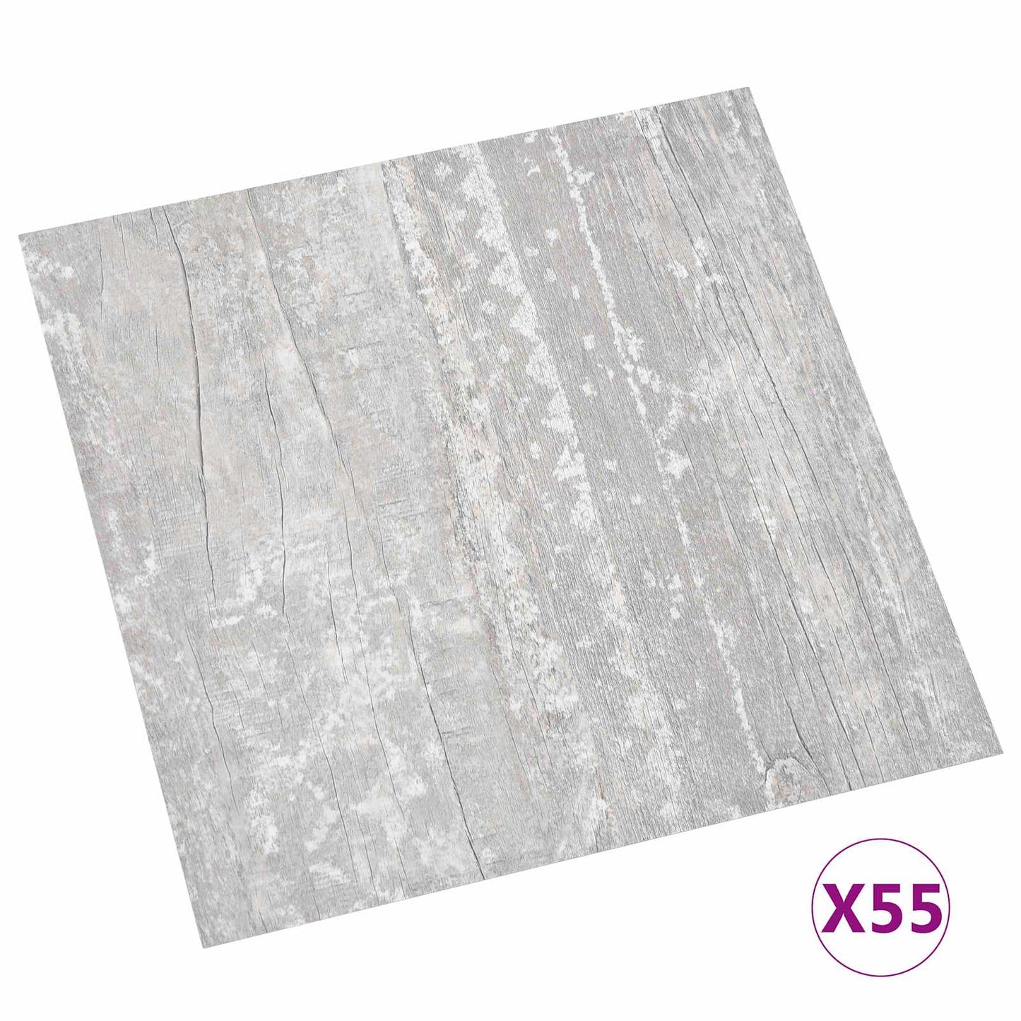 Gulvplanker 5,11 m² 55 pcs PVC Lys Grå og Hvit