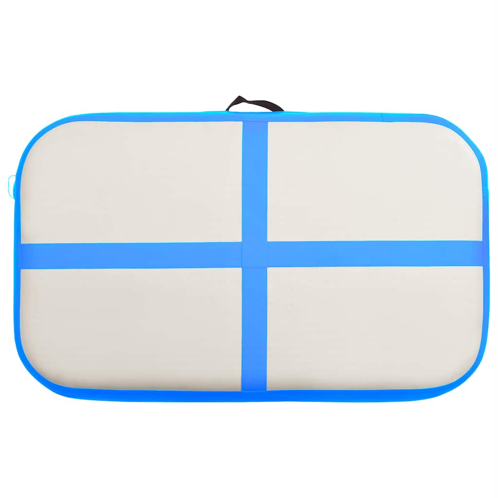 Oppblåsbar gymnastikkmatte med pumpe 60x100x10 cm PVC blå