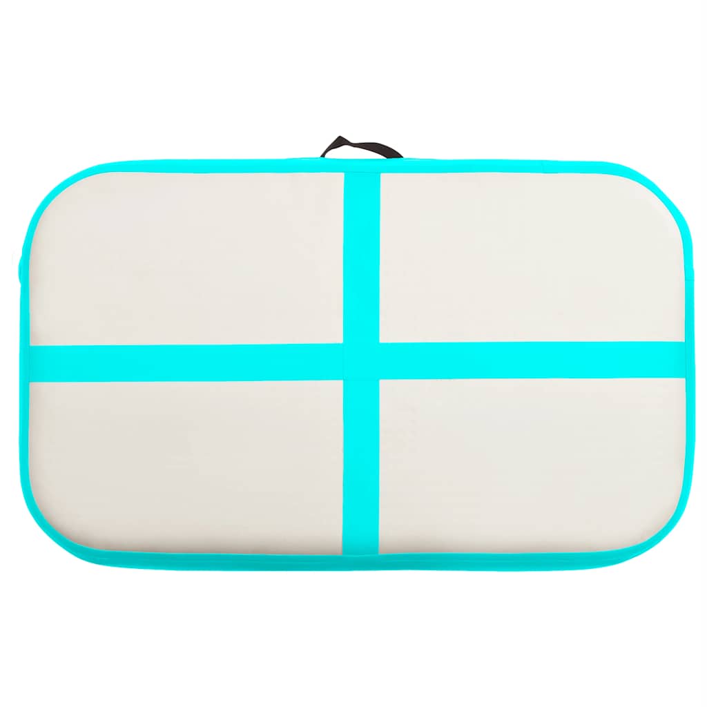 Oppblåsbar gymnastikkmatte med pumpe 60x100x10 cm PVC grønn