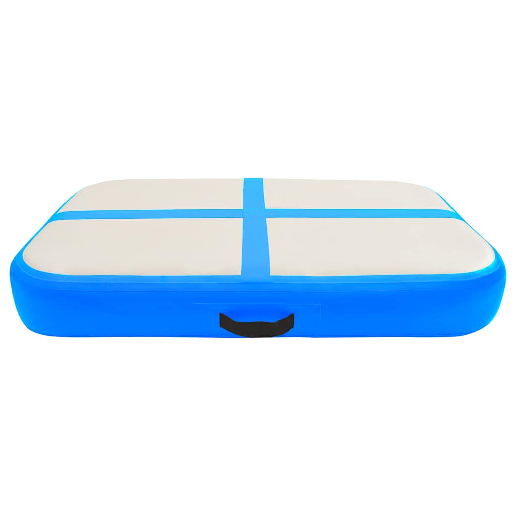 Oppblåsbar gymnastikkmatte med pumpe 60x100x15 cm PVC blå