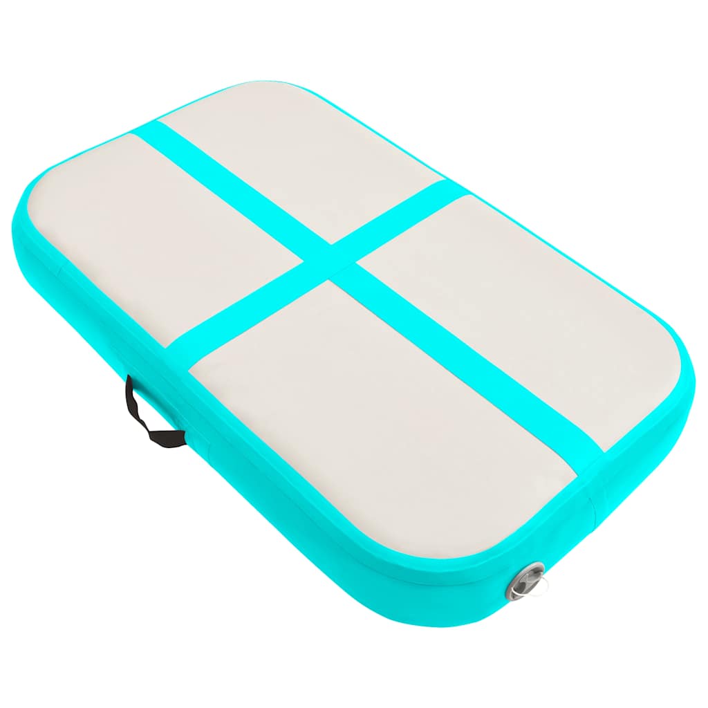 Oppblåsbar gymnastikkmatte med pumpe 60x100x20 cm PVC grønn