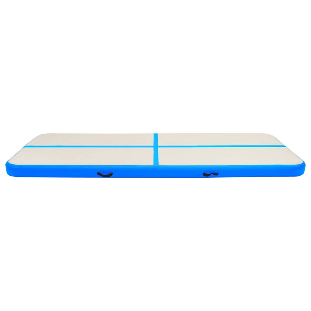Oppblåsbar gymnastikkmatte med pumpe 300x100x15 cm PVC blå
