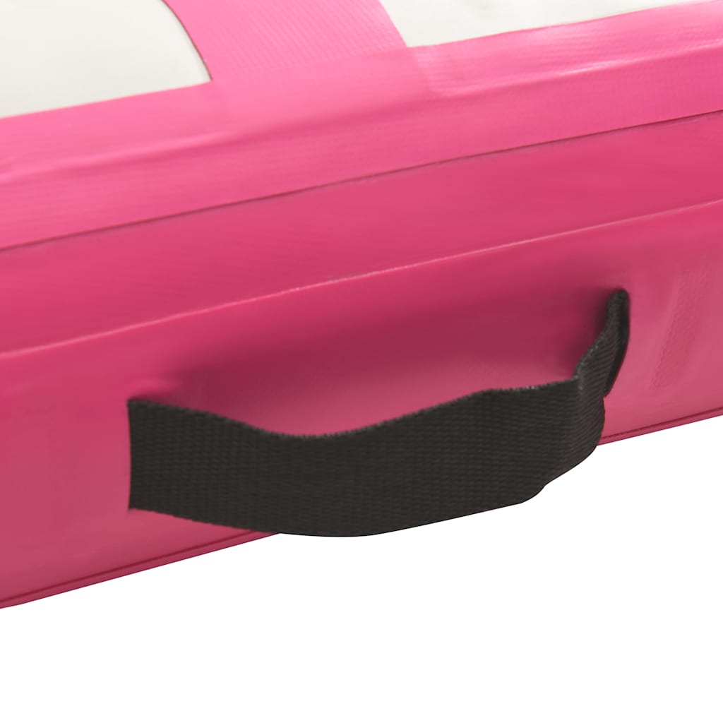 Oppblåsbar gymnastikkmatte med pumpe 800x100x15 cm PVC rosa