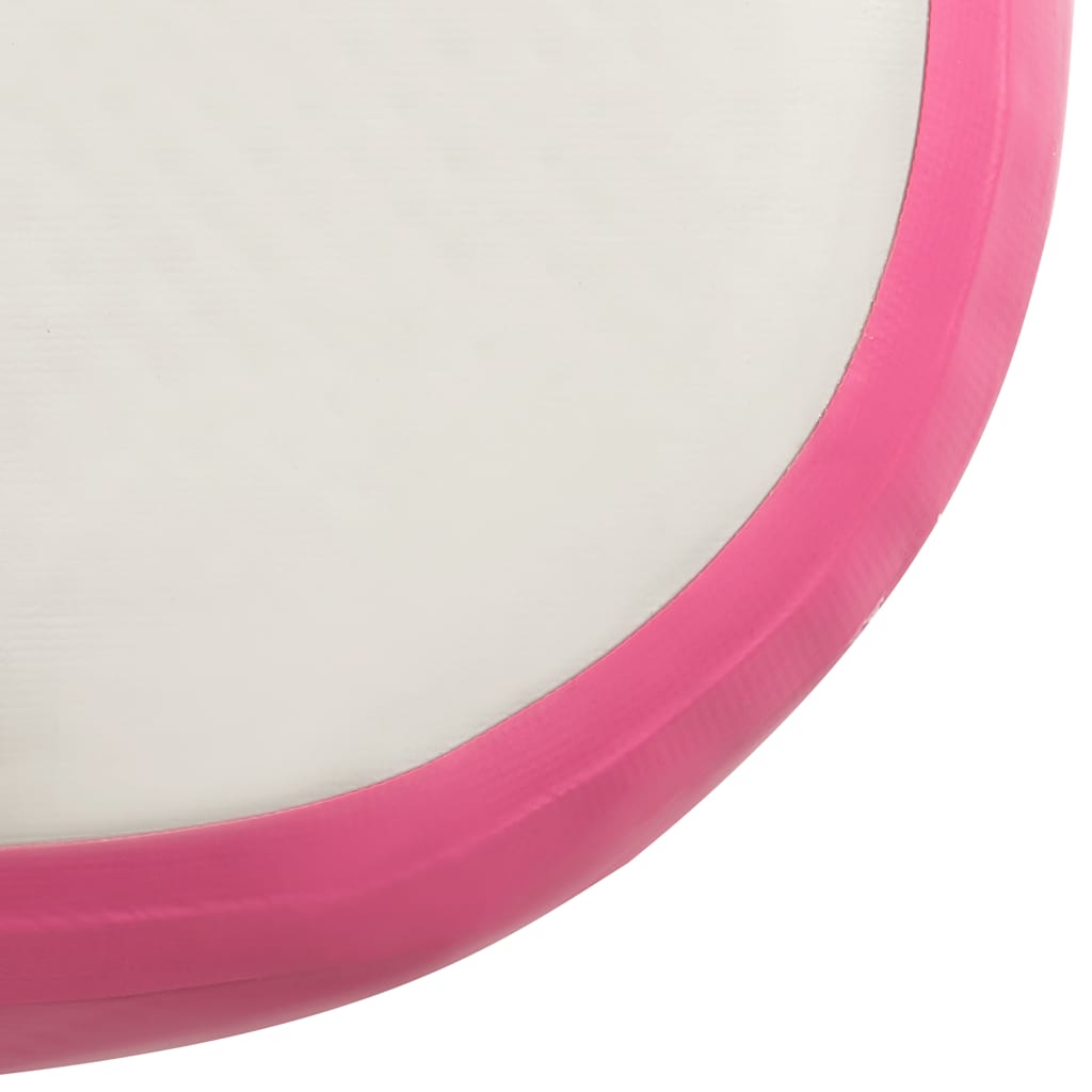 Oppblåsbar gymnastikkmatte med pumpe 700x100x20 cm PVC rosa