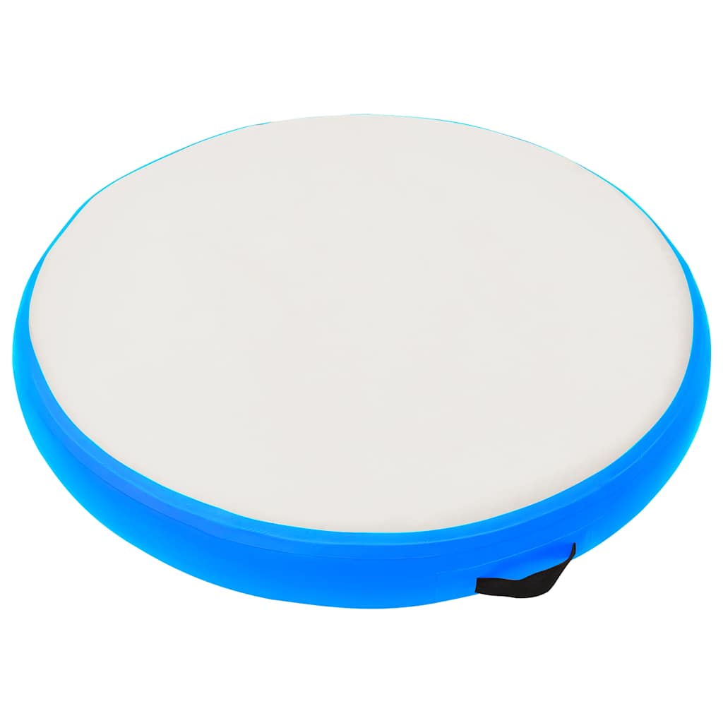 Oppblåsbar gymnastikkmatte med pumpe 100x100x10 cm PVC blå