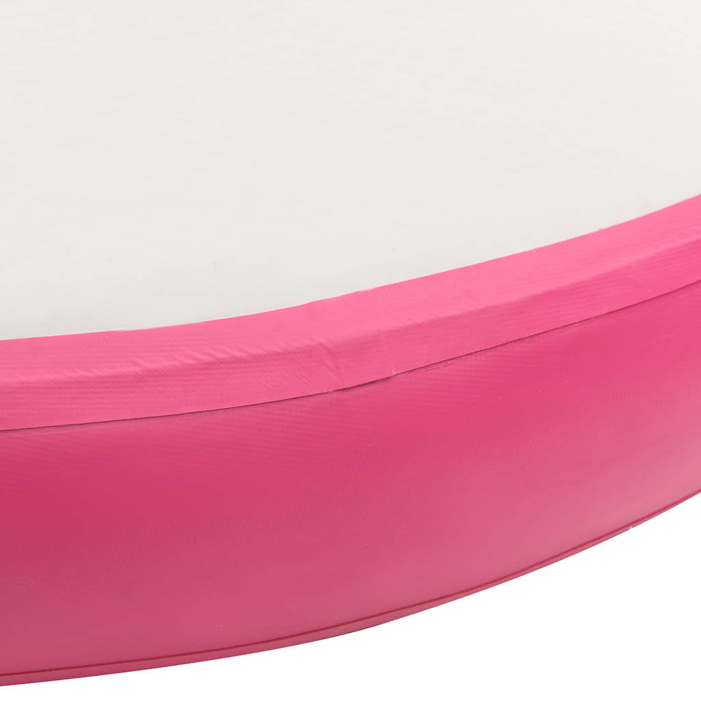 Oppblåsbar gymnastikkmatte med pumpe 100x100x15 cm PVC rosa