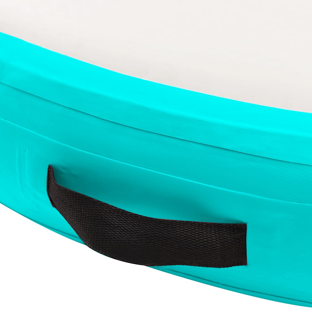Oppblåsbar gymnastikkmatte med pumpe 100x100x15 cm PVC grønn